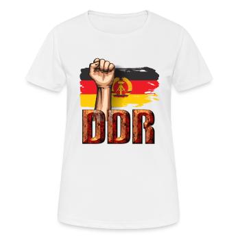 La RDA combat la lutte ouvrière - T-shirt respirant Femme - blanc - Devant - AI Model Female 172 dark (172cm)