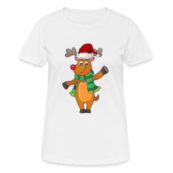 Rudolph the Red-Nosed Reindeer Naughty Christmas - Frauen T-Shirt atmungsaktiv - Weiß - Vorne - AI Model Female 172 dark (172cm)