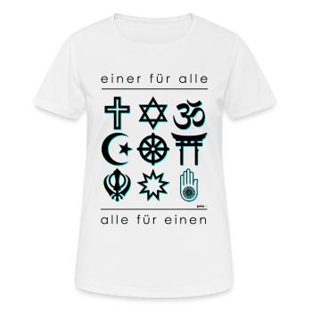 Religionen - Frauen T-Shirt atmungsaktiv - Weiß - Vorne - AI Model Female 172 dark (172cm)