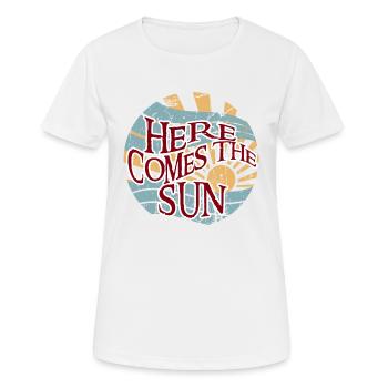 here come to the sun - Frauen T-Shirt atmungsaktiv - Weiß - Vorne - AI Model Female 172 dark (172cm)