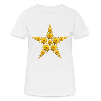 yellow dahlia star - Women's Breathable T-Shirt - white - Front - AI Model Female 172 dark (172cm)