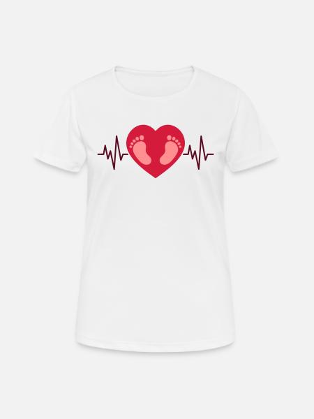Soon mom baby feet pregnancy frequency baby - Women's Breathable T-Shirt - white