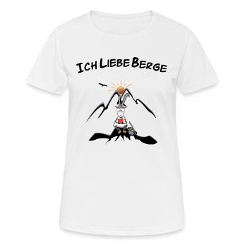 Ich liebe Berge - Frauen T-Shirt atmungsaktiv - Weiß - Vorne - AI Model Female 172 dark (172cm)