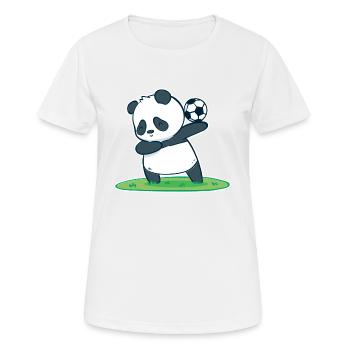 Balle de joueur de football de joueur de football de panda drôle - T-shirt respirant Femme - blanc - Devant - AI Model Female 172 dark (172cm)