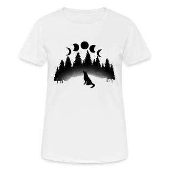 Loup Lune - T-shirt respirant Femme - blanc - Devant - AI Model Female 172 dark (172cm)