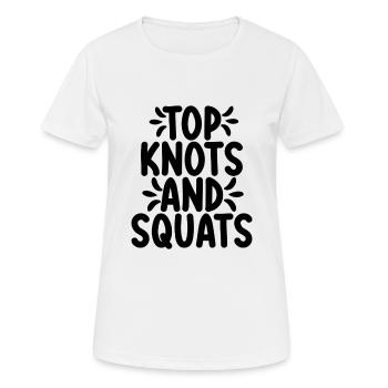 Top Knots And Squats - Women's Breathable T-Shirt - white - Front - AI Model Female 172 dark (172cm)