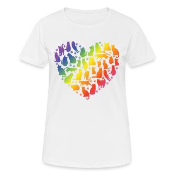 Cœur de chats - Arc-en-ciel - T-shirt respirant Femme - blanc - Devant - AI Model Female 172 dark (172cm)