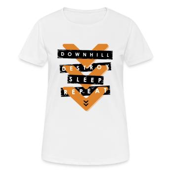 Downhill, Destroy, sleep, repeat - Women's Breathable T-Shirt - white - Front - AI Model Female 172 dark (172cm)
