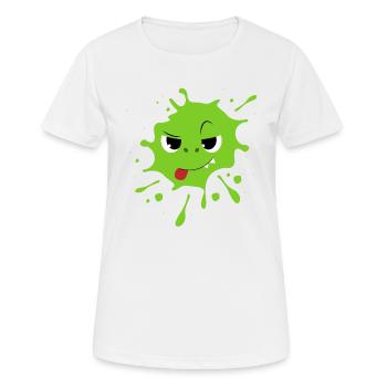 Monstres Enfants visage doux insolent taches de peinture Splash - T-shirt respirant Femme - blanc - Devant - AI Model Female 172 dark (172cm)