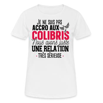 Colibri Oiseau Mouche Animal Cadeau Jardin Humour - T-shirt respirant Femme - blanc - Devant - AI Model Female 172 dark (172cm)