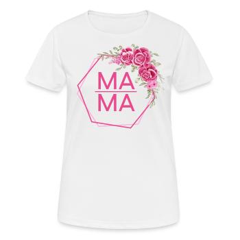 Mama Rosen Design - Frauen T-Shirt atmungsaktiv - Weiß - Vorne - AI Model Female 172 dark (172cm)