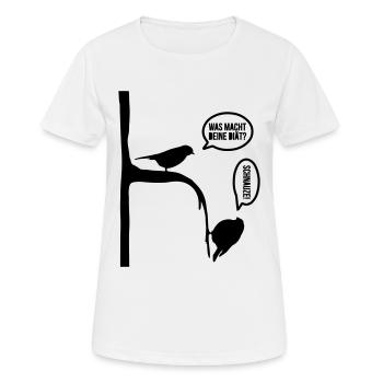 Vogel Diät Schnauze dick Spruch Vögel lustig - Frauen T-Shirt atmungsaktiv - Weiß - Vorne - AI Model Female 172 dark (172cm)