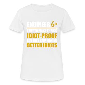 ENGINEERS - we save the world - Women's Breathable T-Shirt - white - Front - AI Model Female 172 dark (172cm)
