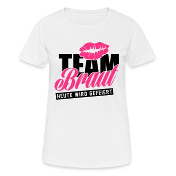 Nuit de poule - jeune mariée d'équipe - T-shirt respirant Femme - blanc - Devant - AI Model Female 172 dark (172cm)