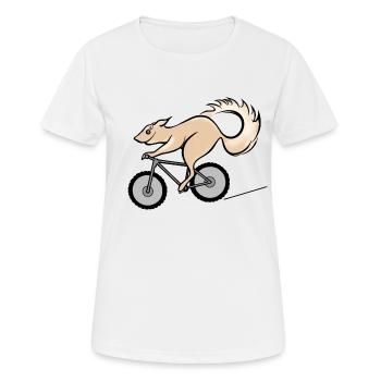 Fahrrad und Eichhörnchen - Frauen T-Shirt atmungsaktiv - Weiß - Vorne - AI Model Female 172 dark (172cm)