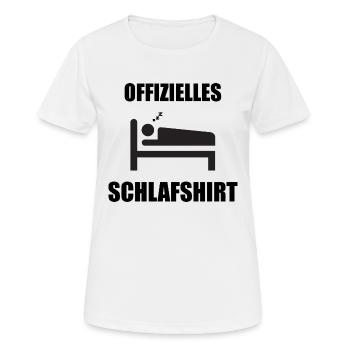 Offizielles Schlafshirt - Frauen T-Shirt atmungsaktiv - Weiß - Vorne - AI Model Female 172 dark (172cm)