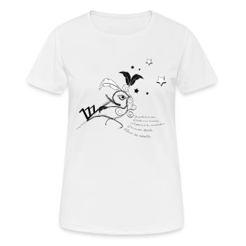 El Zozio Oiseau Poète - T-shirt respirant Femme - blanc - Devant - AI Model Female 172 dark (172cm)