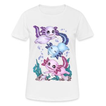 Niedlich Axolotl Unterwasser Geschenk Schwimmen - Frauen T-Shirt atmungsaktiv - Weiß - Vorne - AI Model Female 172 dark (172cm)