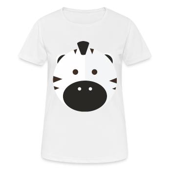 Pop-Art Comic Retro Vintage Kid Kiddy Zebra Circle - Frauen T-Shirt atmungsaktiv - Weiß - Vorne - AI Model Female 172 dark (172cm)