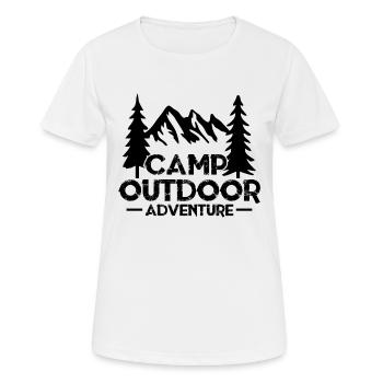 Camp Outdoor Adventure bw - T-shirt respirant Femme - blanc - Devant - AI Model Female 172 dark (172cm)