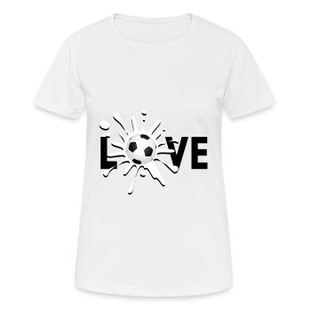 LOVE FOOTBALL - SOCCER LOVE - SOCCER - SOCCER - Frauen T-Shirt atmungsaktiv - Weiß - Vorne - AI Model Female 172 dark (172cm)