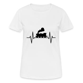 Battement de coeur de chemin de fer - T-shirt respirant Femme - blanc - Devant - AI Model Female 172 dark (172cm)