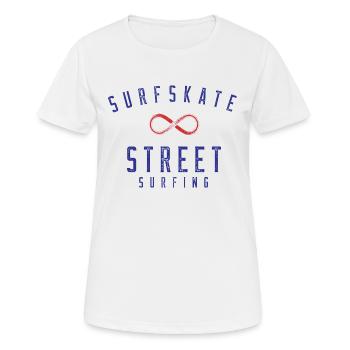 Surfskate - Street Surfing - Women's Breathable T-Shirt - white - Front - AI Model Female 172 dark (172cm)
