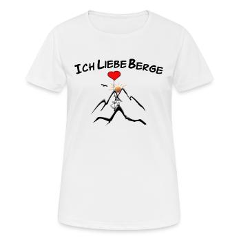 Ich liebe Berge - Frauen T-Shirt atmungsaktiv - Weiß - Vorne - AI Model Female 172 dark (172cm)