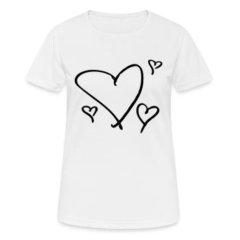 several black hearts - Women's Breathable T-Shirt - white - Front - AI Model Female 172 dark (172cm)