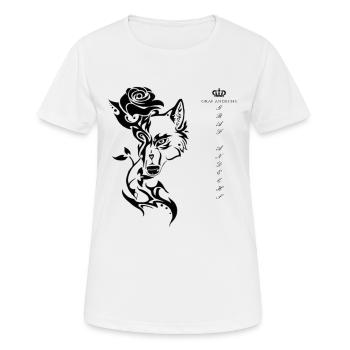 Loup rose - T-shirt respirant Femme - blanc - Devant - AI Model Female 172 dark (172cm)