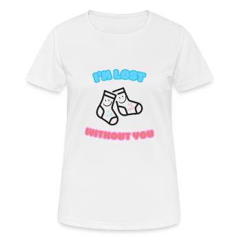 Ich bin verloren ohne dich Liebe - Frauen T-Shirt atmungsaktiv - Weiß - Vorne - AI Model Female 172 dark (172cm)