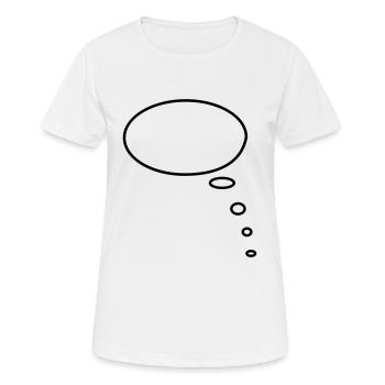 Denkblase_1farbig - Frauen T-Shirt atmungsaktiv - Weiß - Vorne - AI Model Female 172 dark (172cm)