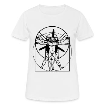 Leonardo da Vinci Vitruvian PPG Man - Frauen T-Shirt atmungsaktiv - Weiß - Vorne - AI Model Female 172 dark (172cm)