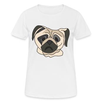 Visage de carlin - T-shirt respirant Femme - blanc - Devant - AI Model Female 172 dark (172cm)
