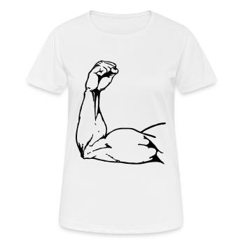 Power arm - Women's Breathable T-Shirt - white - Front - AI Model Female 172 dark (172cm)