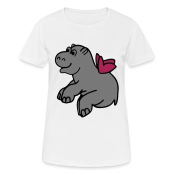 Flying Hippo - Women's Breathable T-Shirt - white - Front - AI Model Female 172 dark (172cm)