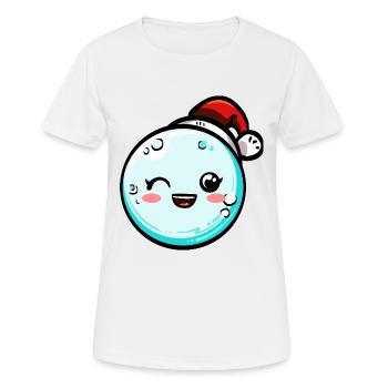 Boule de neige avec chapeau de Noël #4/9 - T-shirt respirant Femme - blanc - Devant - AI Model Female 172 dark (172cm)