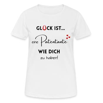 Glück ist eine Patentante wie Dich zu haben! - Frauen T-Shirt atmungsaktiv - Weiß - Vorne - AI Model Female 172 dark (172cm)