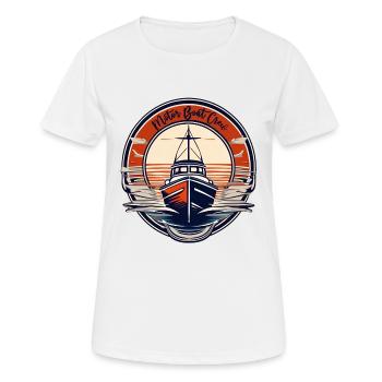 Bateau à moteur / Eau / Liberté / Aventure / Moteur - T-shirt respirant Femme - blanc - Devant - AI Model Female 172 dark (172cm)