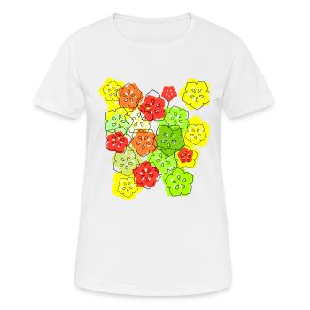 fleurs, fleur, coloré, fleurs, abstrait - T-shirt respirant Femme - blanc - Devant - AI Model Female 172 dark (172cm)