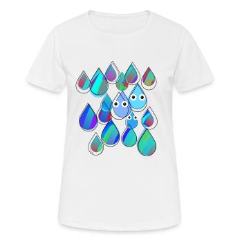 Pluie, Gouttes, Gouttes De Pluie, Coloré, Famille - T-shirt respirant Femme - blanc - Devant - AI Model Female 172 dark (172cm)