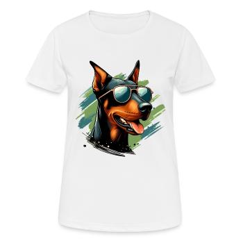 Doberman Le Modèle - T-shirt respirant Femme - blanc - Devant - AI Model Female 172 dark (172cm)