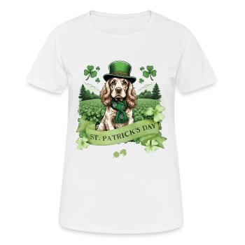 Irish Setter St. Patrick's Day Green Hat Pup - Frauen T-Shirt atmungsaktiv - Weiß - Vorne - AI Model Female 172 dark (172cm)