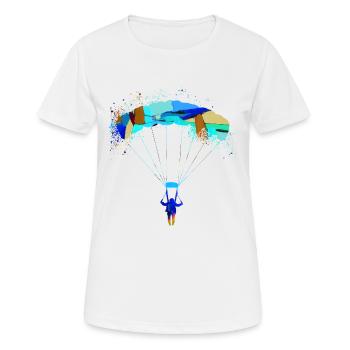 Parachute,Parachute,Graffiti,Parapente - T-shirt respirant Femme - blanc - Devant - AI Model Female 172 dark (172cm)