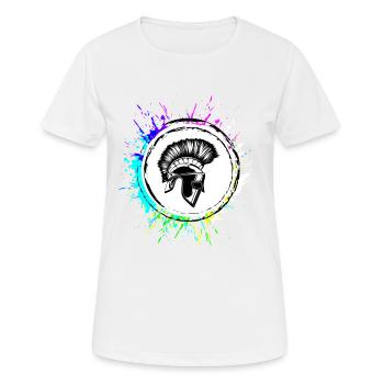 Casque Spartan - T-shirt respirant Femme - blanc - Devant - AI Model Female 172 dark (172cm)
