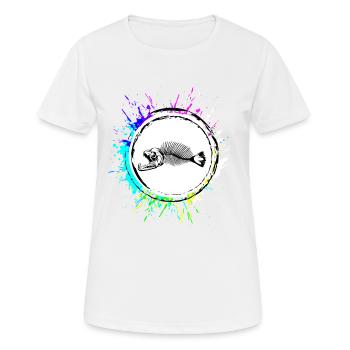 Piranha Knochen Fisch - Frauen T-Shirt atmungsaktiv - Weiß - Vorne - AI Model Female 172 dark (172cm)