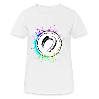 Hufeisen magnet - Frauen T-Shirt atmungsaktiv - Weiß - Vorne - AI Model Female 172 dark (172cm)