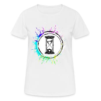 Sanduhr Symbol - Frauen T-Shirt atmungsaktiv - Weiß - Vorne - AI Model Female 172 dark (172cm)