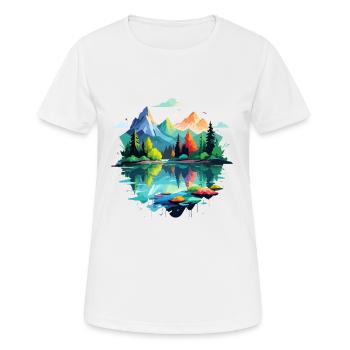 Ruhige Landschaft Ruhig Beschauliche Natur Im Freien - Frauen T-Shirt atmungsaktiv - Weiß - Vorne - AI Model Female 172 dark (172cm)