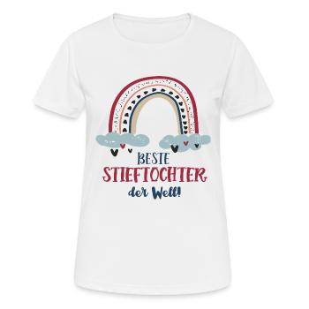 Beste Stieftochter Outfit Regenbogen Stief Tochter - Frauen T-Shirt atmungsaktiv - Weiß - Vorne - AI Model Female 172 dark (172cm)